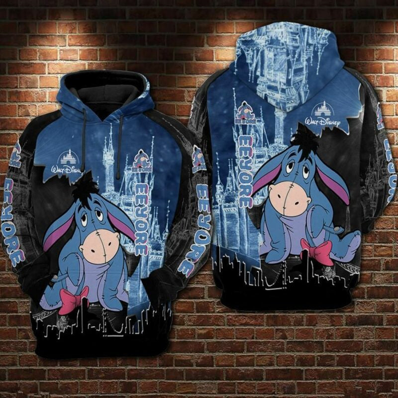 Eeyore Cartoon Winnie The Pooh Disneyland Over Print 3d Hoodie Zip Hoodie