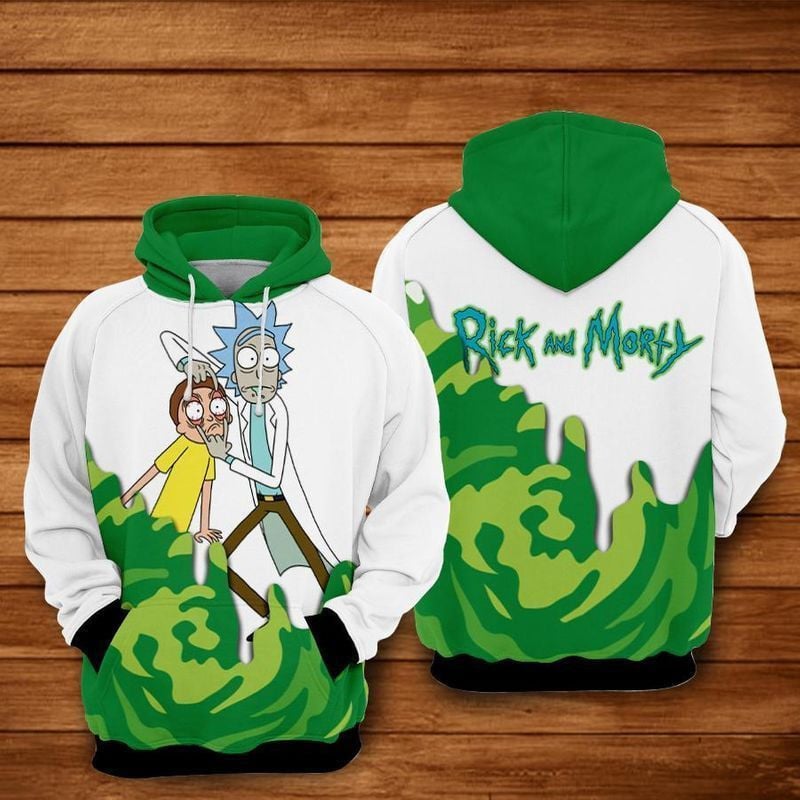 Rick And Morty Funny Over Print 3d Hoodie Zip Hoodie 862