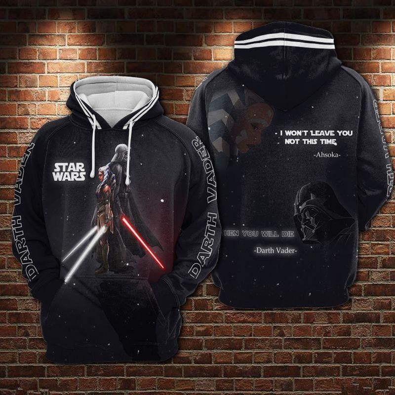 Star Wars Darth Vader And Ahsoka, I Wont Leave You Not This Time All Over Print Hoodie