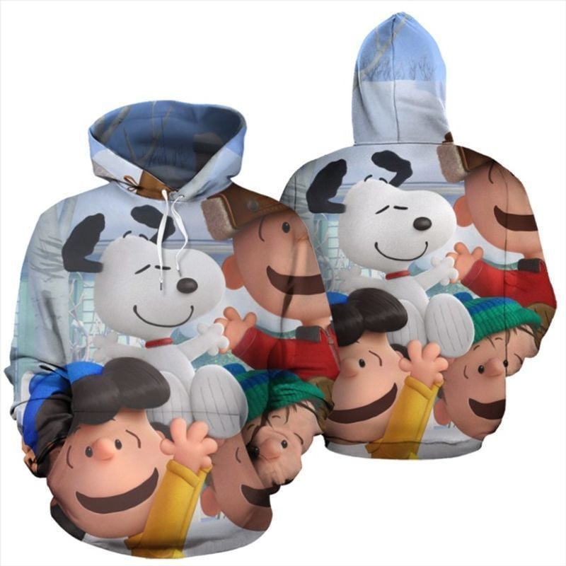 Snoopy &amp; Friends Over Print 3d Hoodie Zip Hoodie