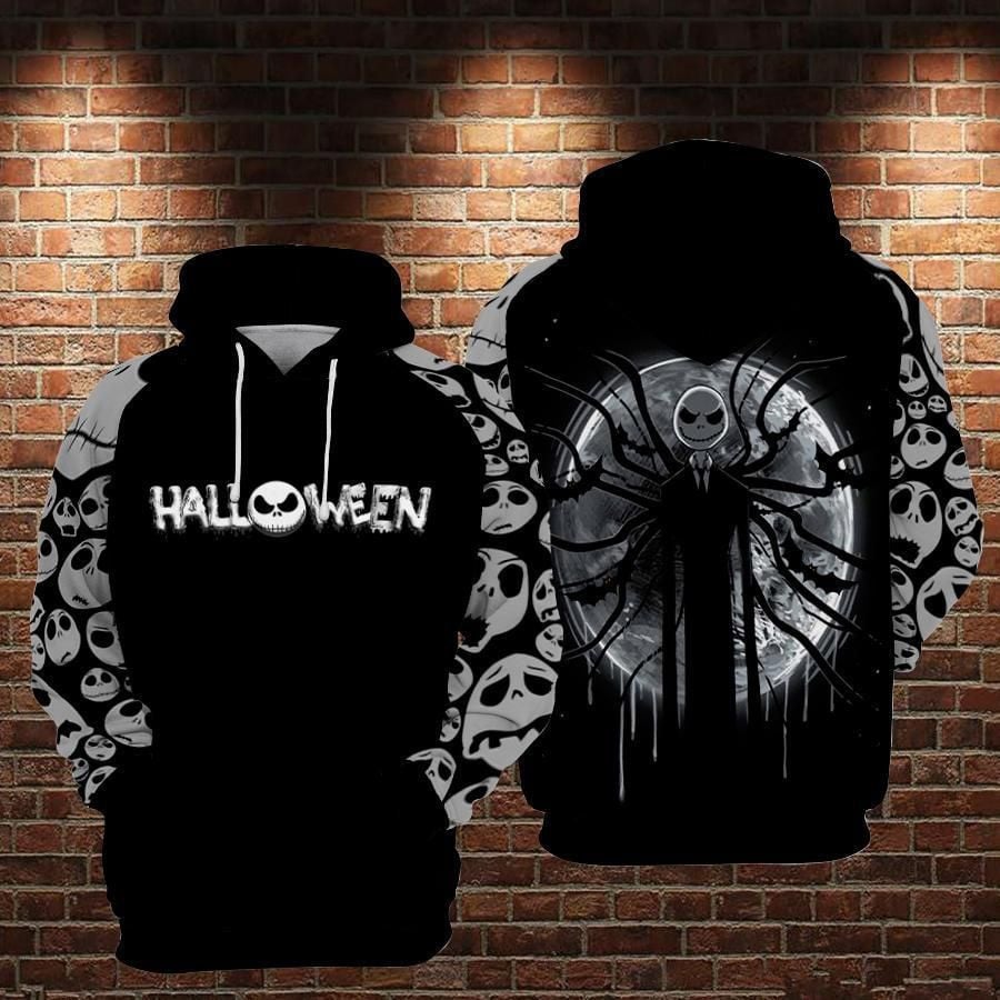 Jack Skellington Halloween Over Print 3d Hoodie Zip Hoodie 241