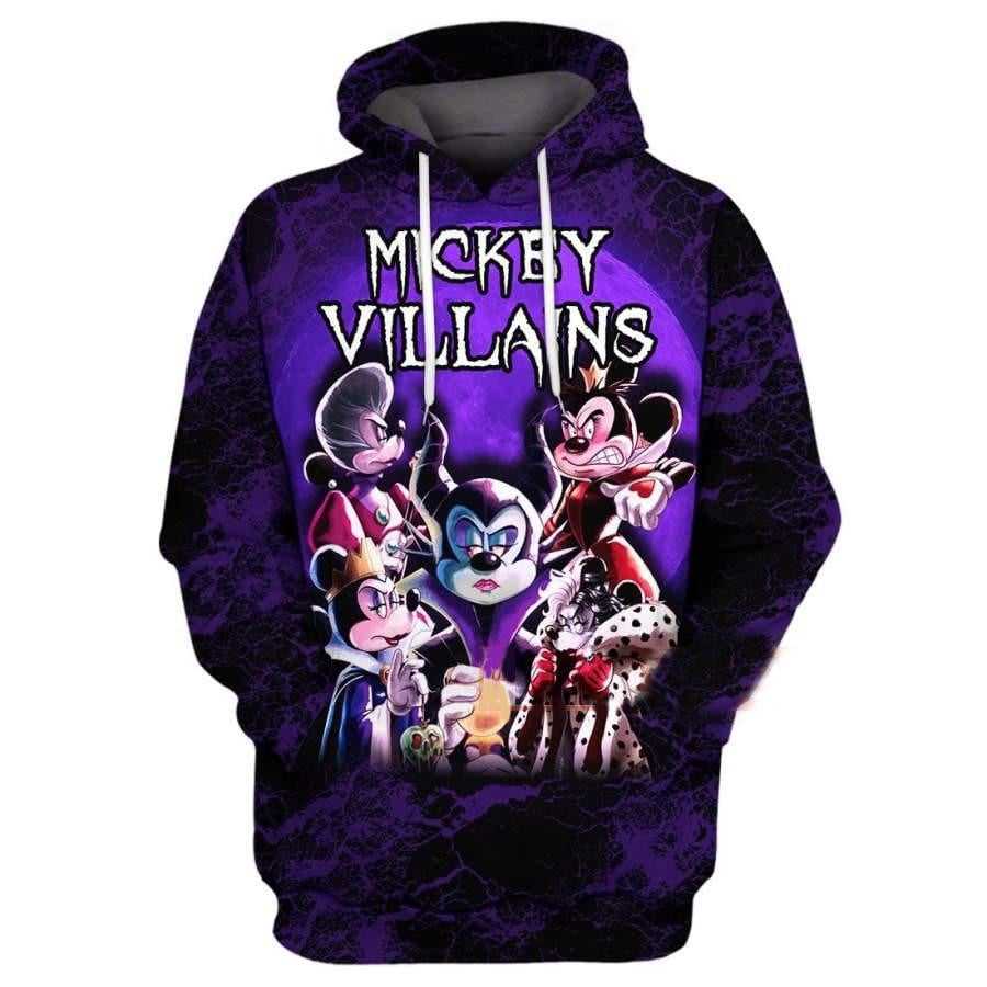 Mickey Mouse Disney Fan Gift, Mickey Villians All Over Print Hoodie