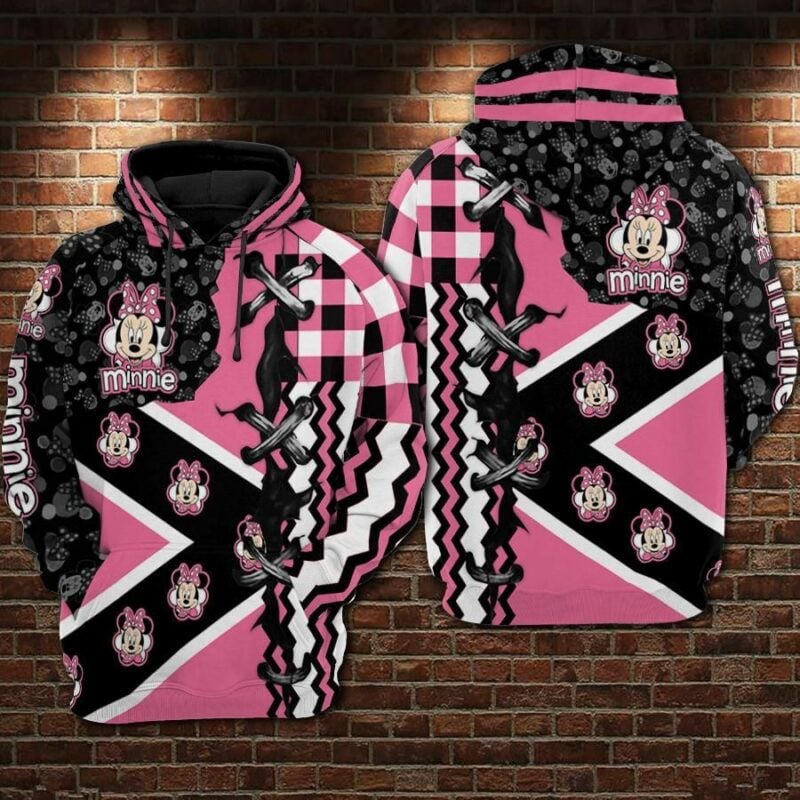 Minnie Mouse Movies Disney 3 Over Print 3d Hoodie Zip Hoodie