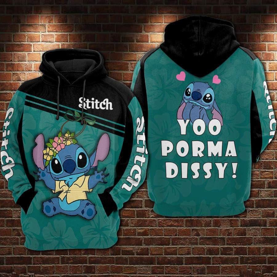 Stitch Disney Fan Gift, Stitch Ohana, Yoo Porma Dissy All Over Print Hoodie, Zip Hoodie 52