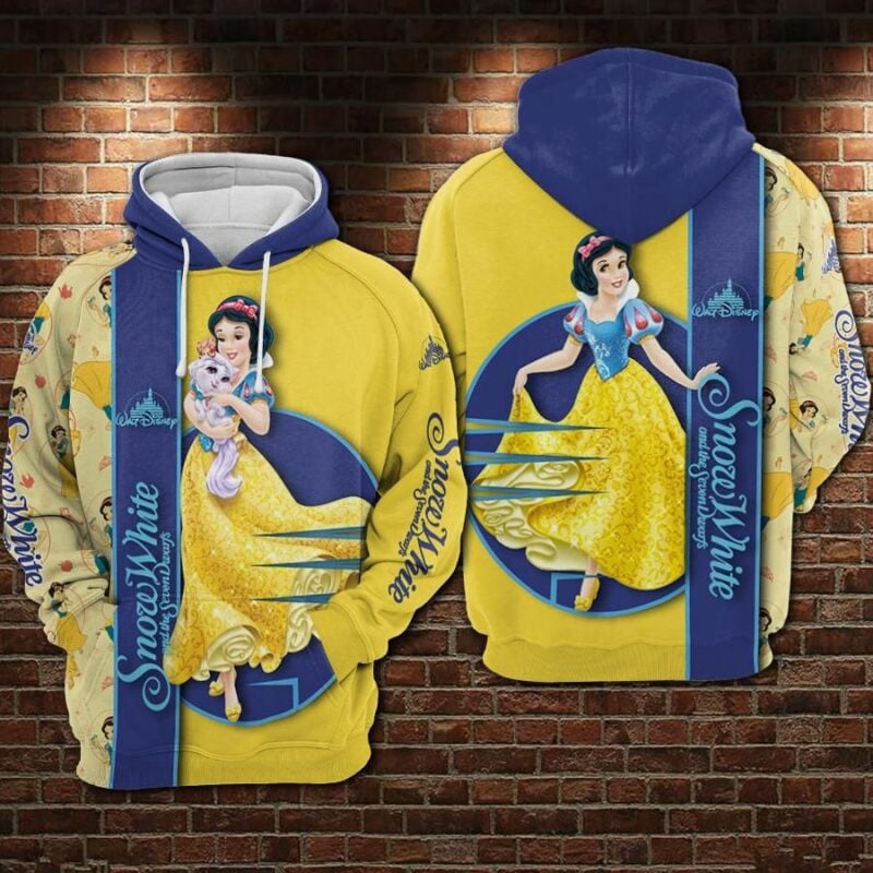 Snow White And The Seven Dwarfs Walt Disney Over Print 3d Hoodie Zip Hoodie
