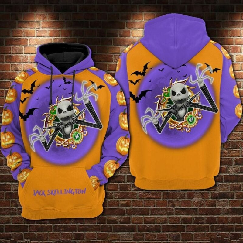 Jack Skellington 5 Over Print 3d Hoodie Zip Hoodie