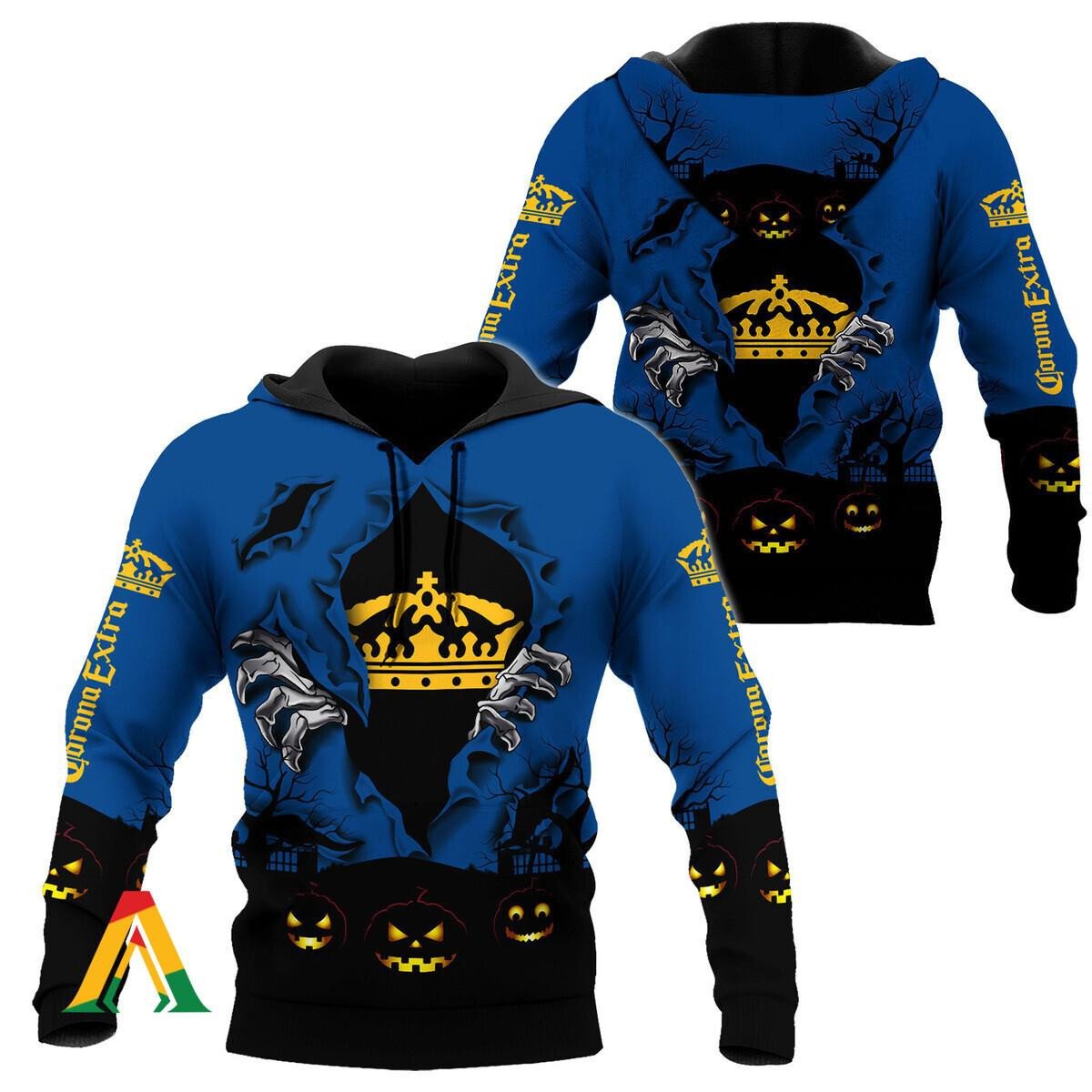 Scary Night Halloween Corona Extra Beer Hoodie &amp; Zip Hoodie