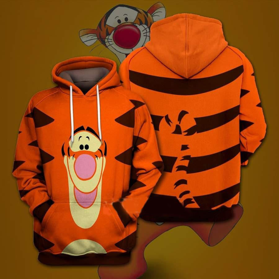 Tigger Winnie The Pooh Disney, Funny Tigger Disney Face All Over Print Hoodie