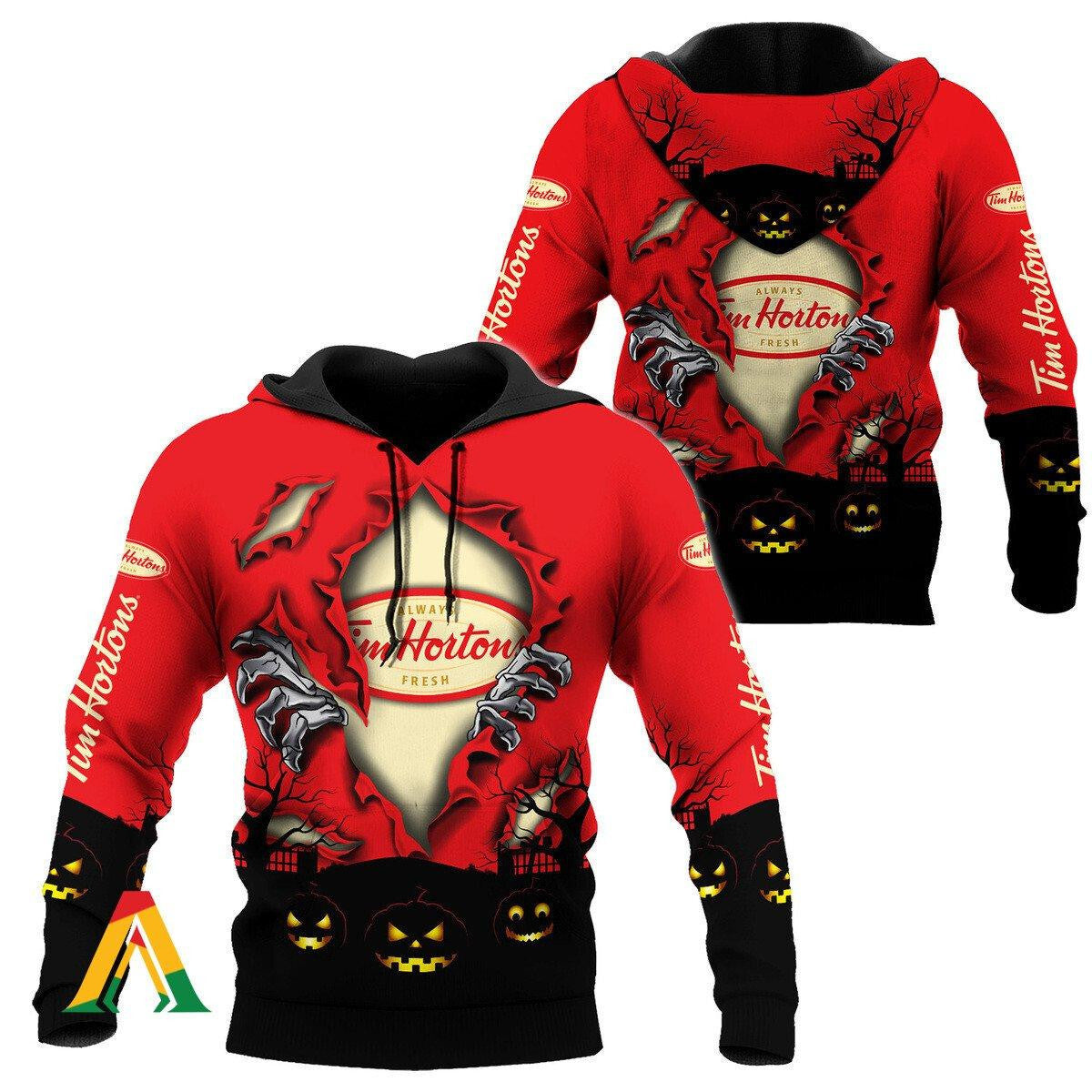 Scary Night Halloween Tim Hortons Hoodie &amp; Zip Hoodie