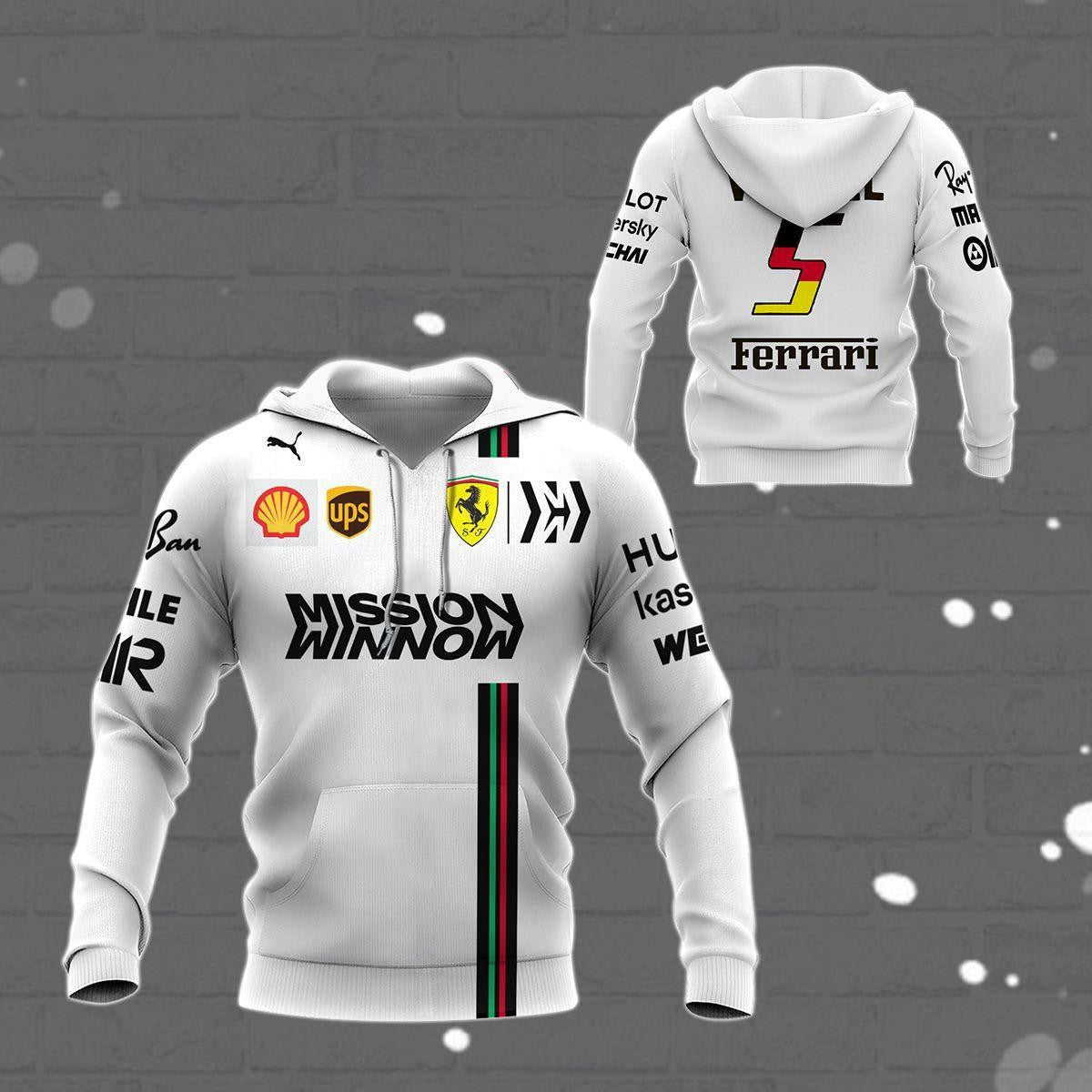 Sebastian Vettel Ferrari Racing Car F1 7k985 Fan Gift 3d Zip Hoodie Hoodie Ii0