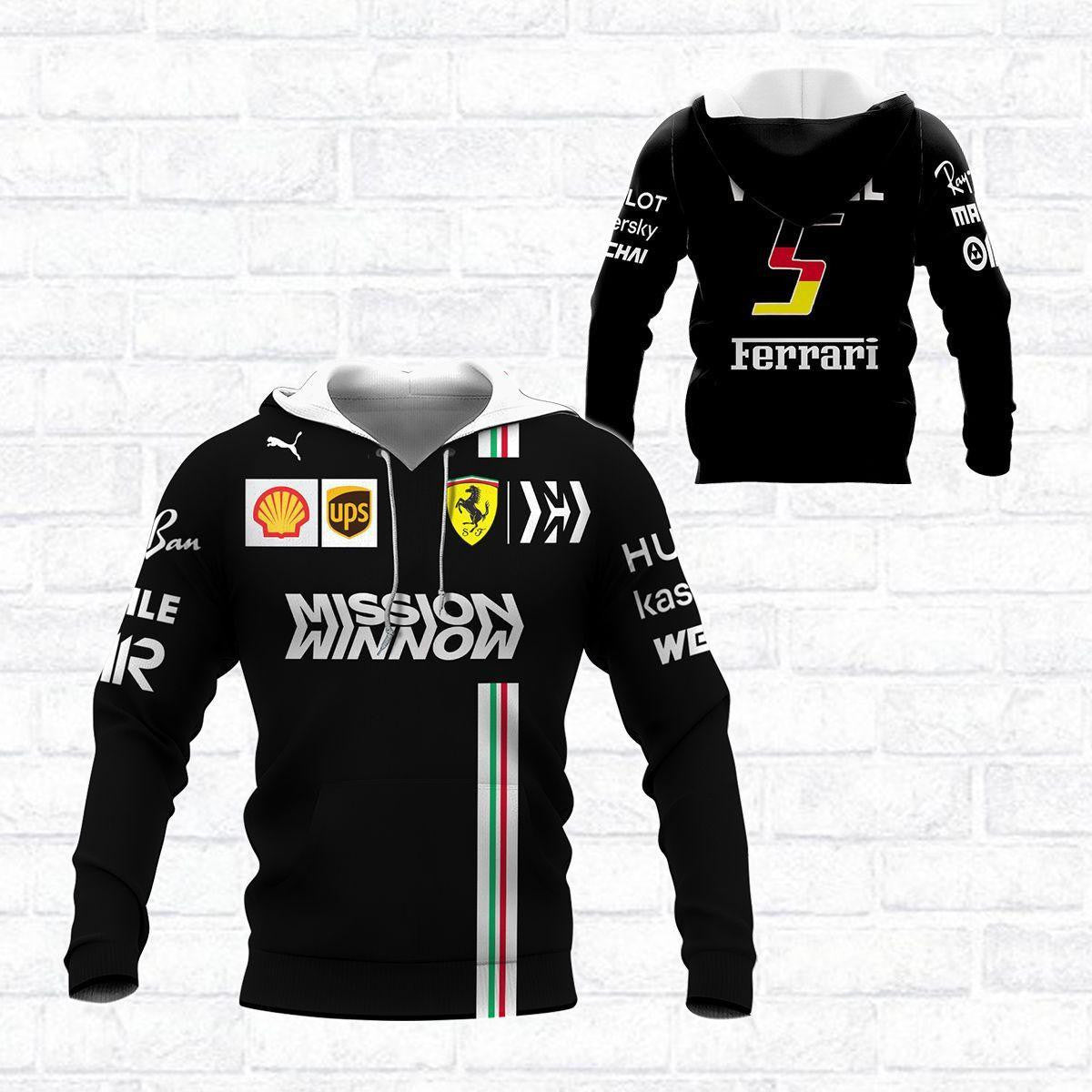 Sebastian Vettel Ferrari Racing All Over Print Hoodie, Zip Hoodie 405