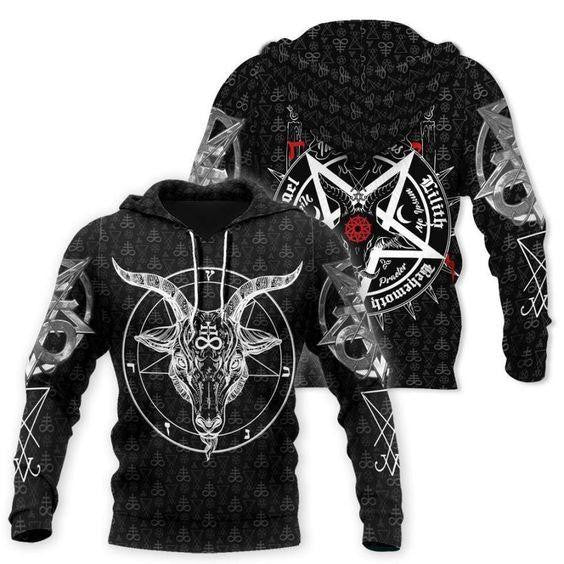 Satanic 5 Letters 31 Fan Gift Stylist Unisex Cartoon Graphic Outfits Aop Hoodie, Zip Hoodie