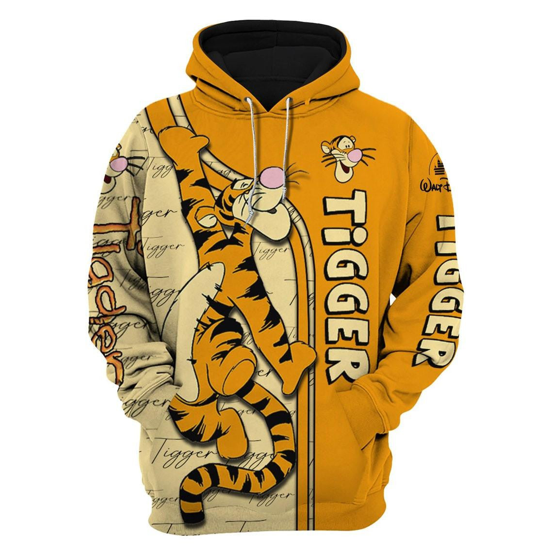 Tigger The Tiger Disney Fan Gift, Tigger The Tiger Gift, Stylist Unisex Cartoon Graphic Outfits Aop Hoodie, Zip Hoodie