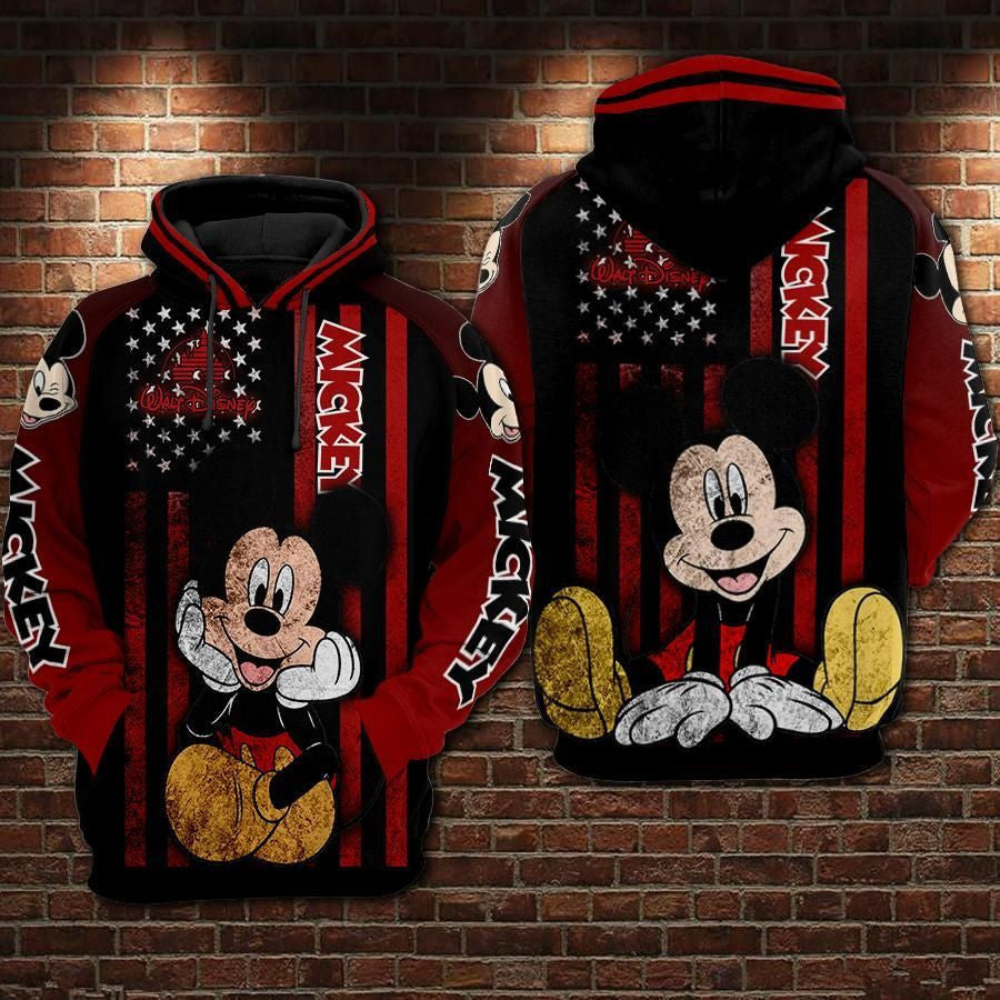 Mickey Mouse American Over Print 3d Hoodie Zip Hoodie 637