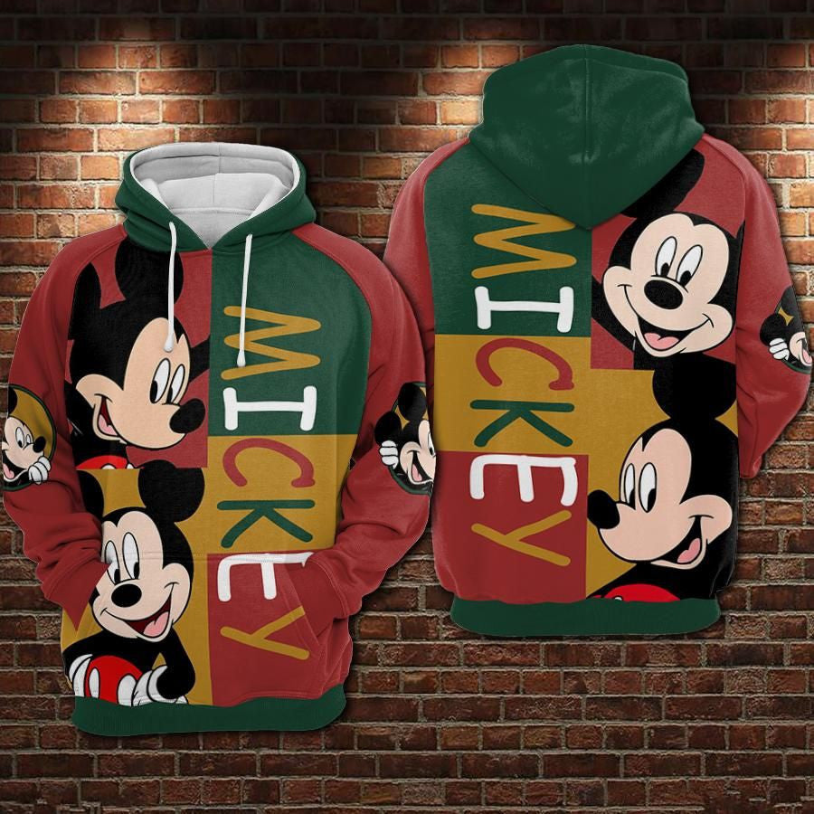Mickey Mouse Disney Over Print 3d Hoodie Zip Hoodie 332