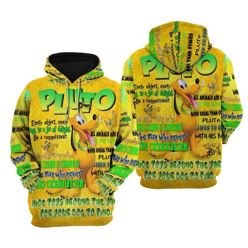 Pluto Dog Disney Cartoon, Disney Quotes, Pluto Punk Words Pattern All Over Print Hoodie, Zip Hoodie