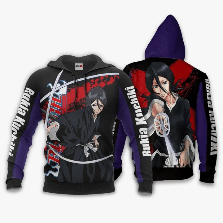 Rukia Kuchiki Anime Manga Bleach For Men And Women 3d Hoodie Zip Hoodie