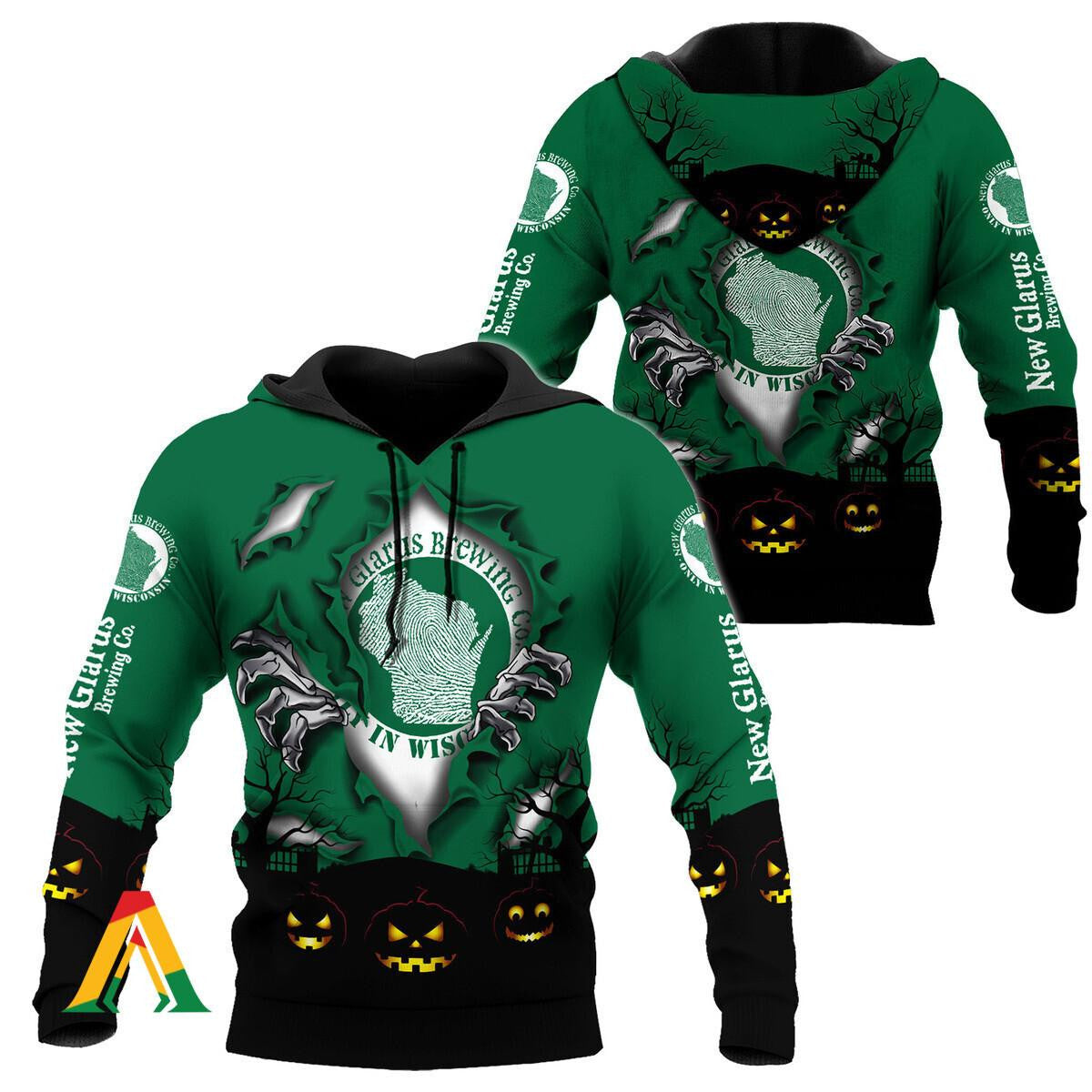Scary Night Halloween New Glarus Brewing Hoodie &amp; Zip Hoodie