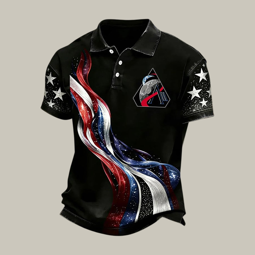 2026 Polo Shirt American Space Mission Merch Rocket Nerd Gift Retro 2026 Artemis II