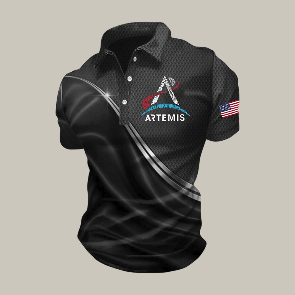 NASA Polo Shirt Lunar Exploration Mission Logo Apparel Gift For Galaxy Dreamer Retro 2026 Artemis II