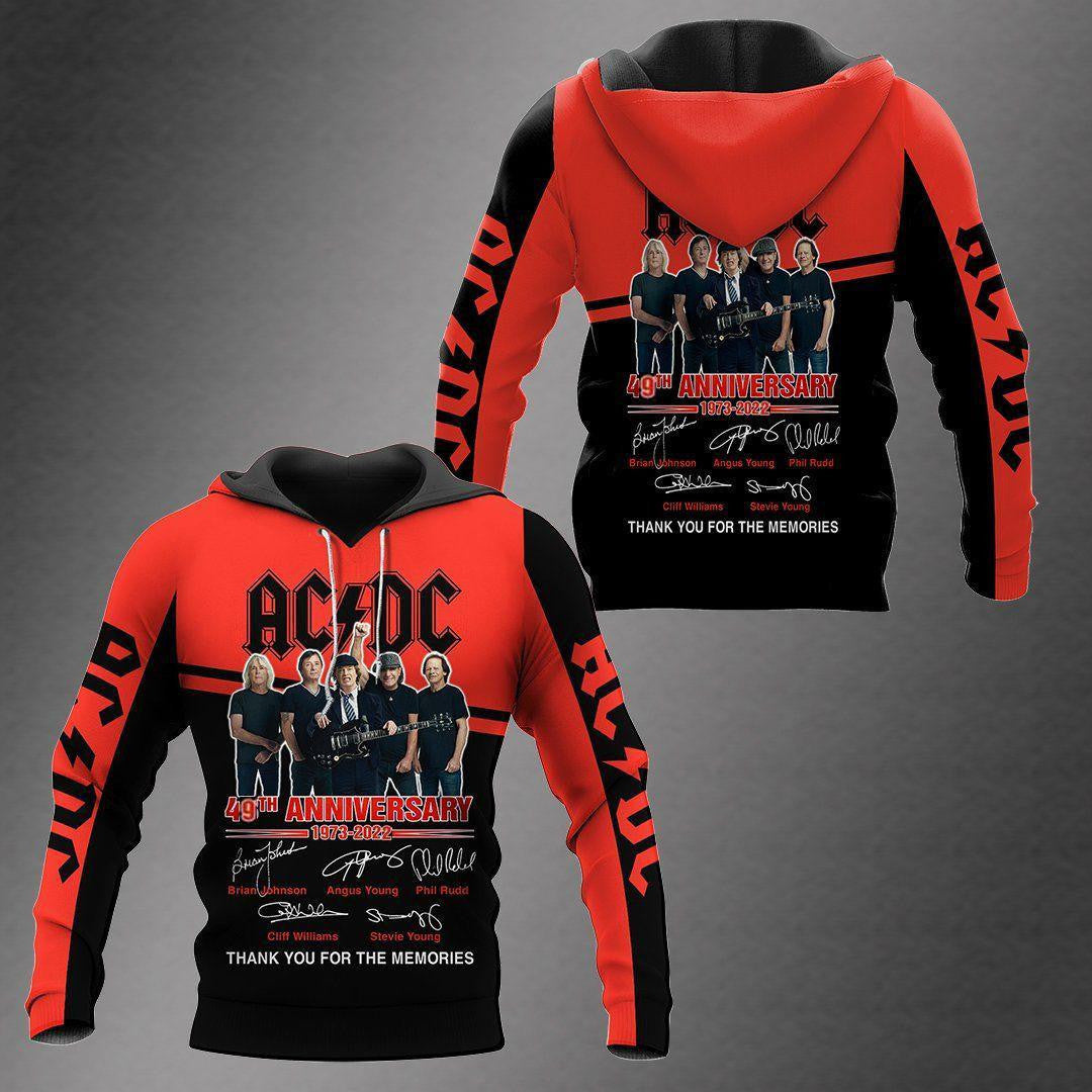 Acdc Music Band Fan Gift, Ac/dc Band Members Signature 49th Anniversary 1973 2025 All Over Print Hoodie, Zip Hoodie 858