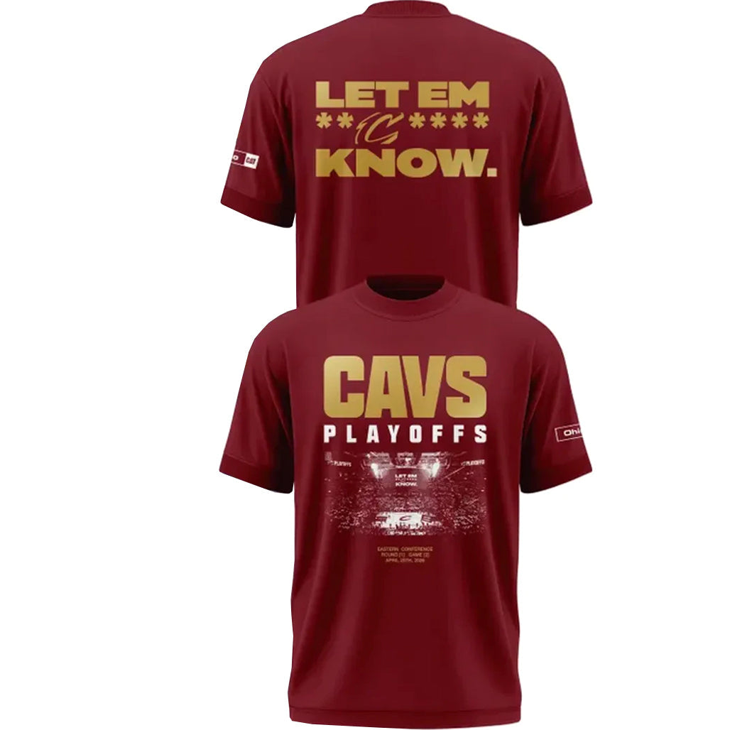Cleveland Cavaliers Playoffs Let Em Know Red 2026 Shirt
