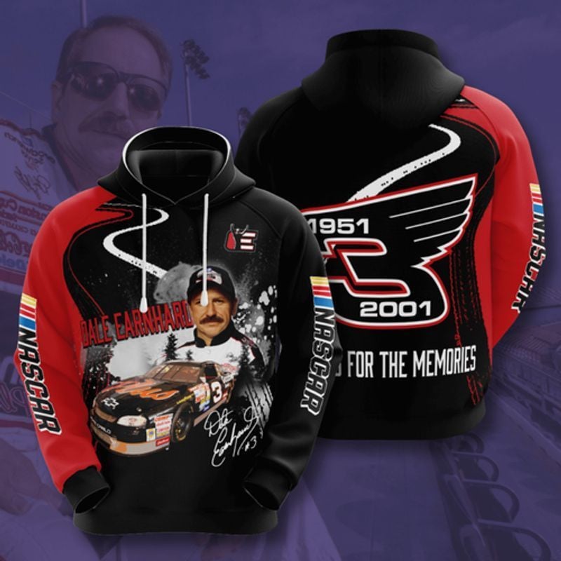 Dale Earnhardt Signature Nascar 3d Hoodie