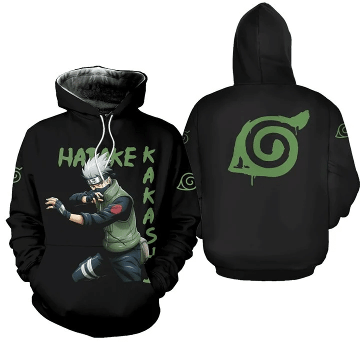 Hatake Kakashi Shirt Konoha Symbol Naruto Anime Manga For Men And Women 3d Hoodie Zip Hoodie