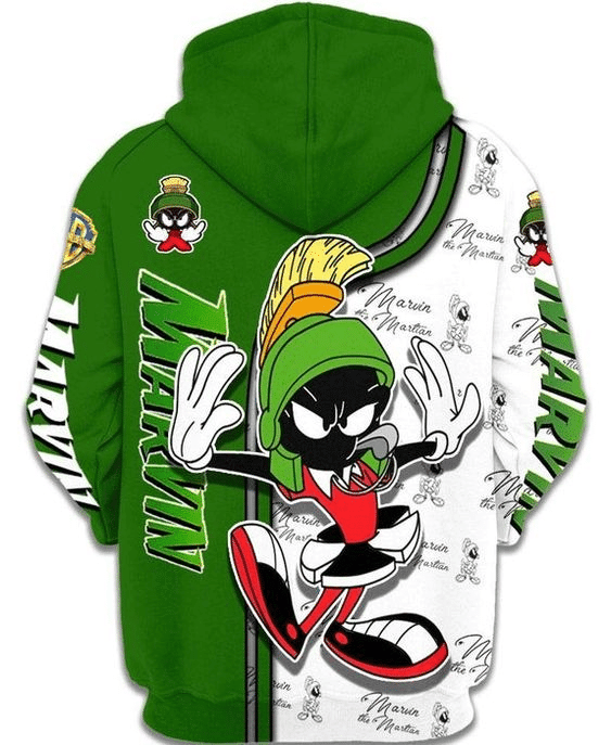 Marvin The Martian Looney Tunes Flims 44 Fan Gift Stylist Unisex Cartoon Graphic Outfits Aop Hoodie