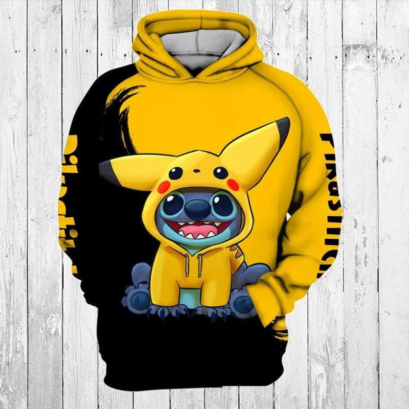 Pokemon X Lilo And Stitch 3d Hoodie Zip Hoodie