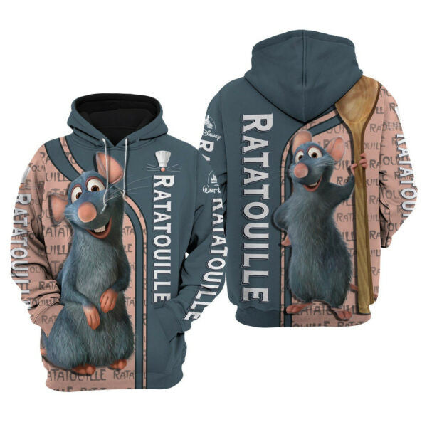 Remy Mouse Ratatouille Disney Fan Gift, Stylist Unisex Cartoon Graphic Outfits Aop Hoodie, Zip Hoodie 2782