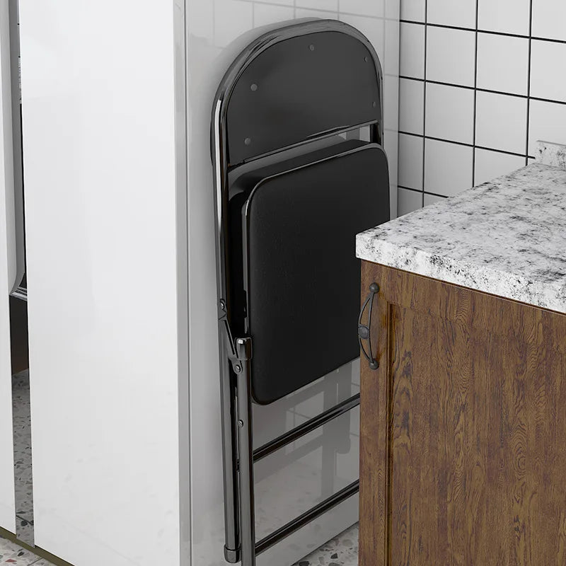Portable Folding Dining Chair Backrest Lightweight Compact Kitchen Bar Stool Home Office Dormitory Dinning Chair Living Room