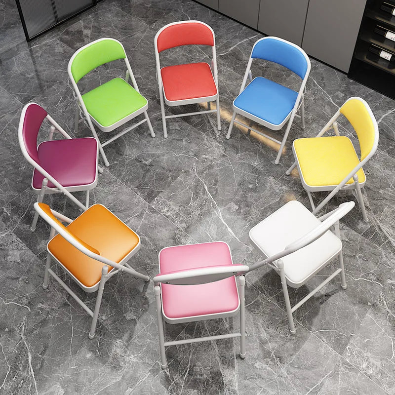 Portable Folding Dining Chair Backrest Lightweight Compact Kitchen Bar Stool Home Office Dormitory Dinning Chair Living Room