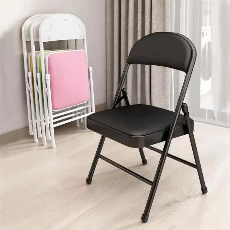 Portable Folding Dining Chair Backrest Lightweight Compact Kitchen Bar Stool Home Office Dormitory Dinning Chair Living Room