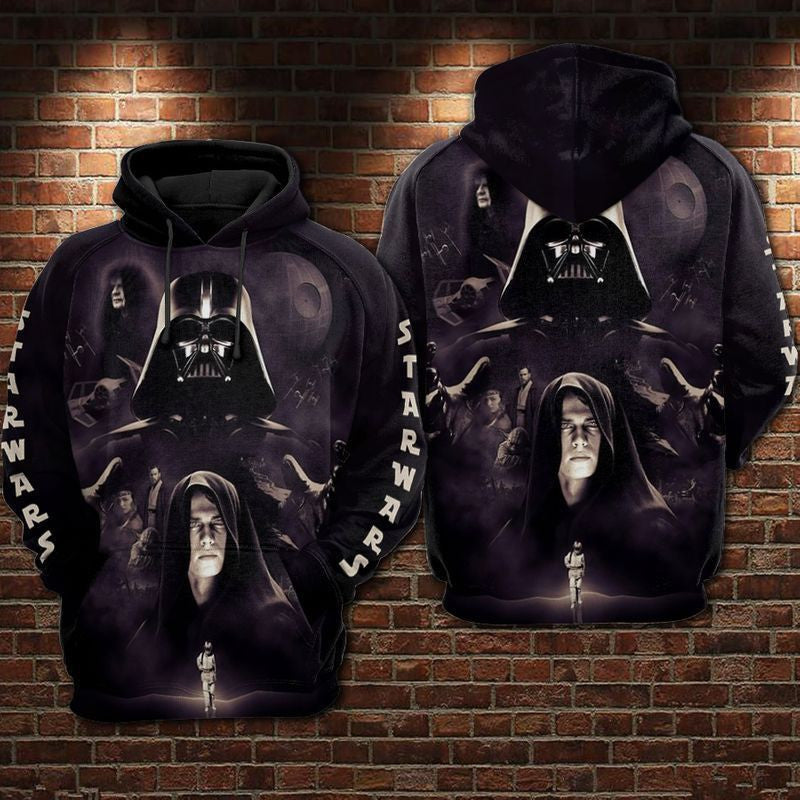 Star Wars Black Darth Vader Over Print 3d Hoodie Zip Hoodie