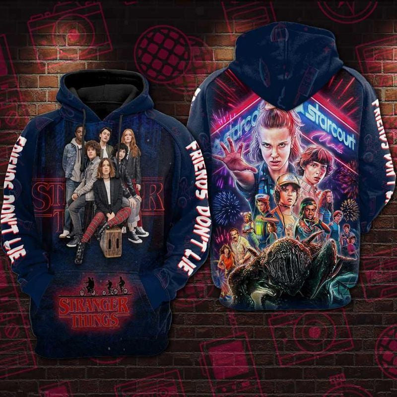 Stranger Things Friends Don't Lie 3d Hoodie