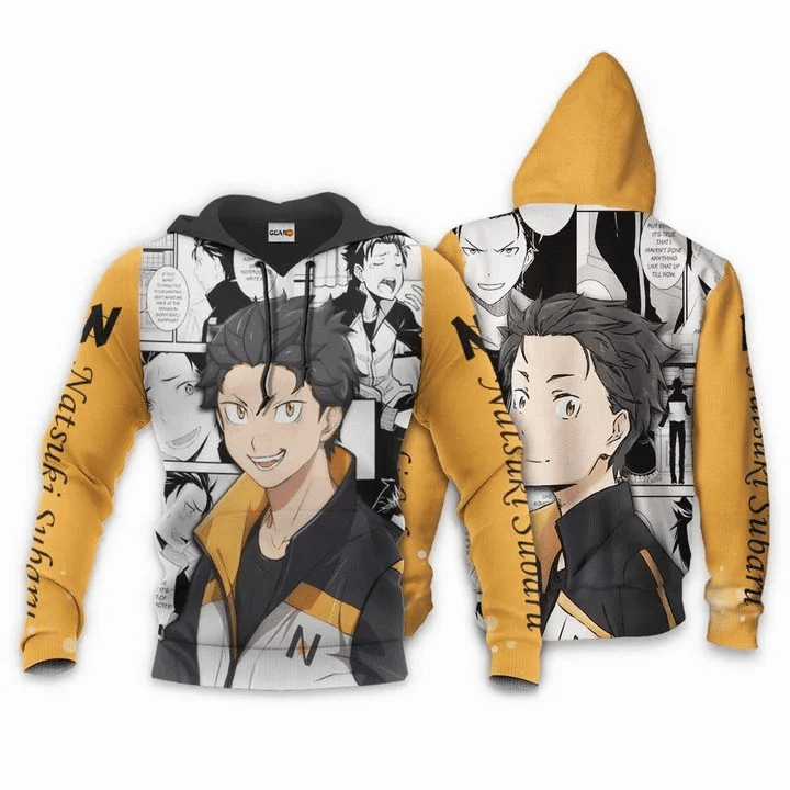 Subaru Natsuki Anime Manga Re Zero Start Life In Another World For Men And Women 3d Hoodie Zip Hoodie