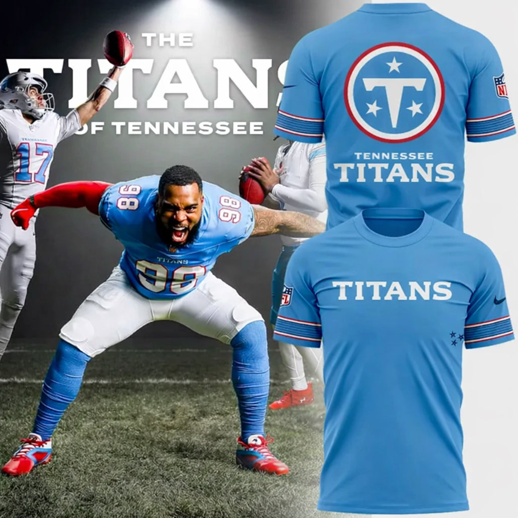 Tennessee Titans New Logo The Shield Uniform Blue Shirt