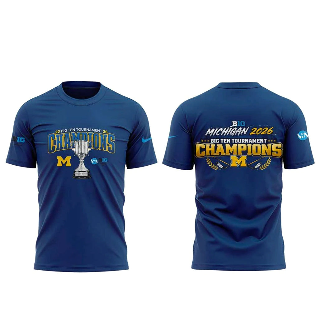 Michigan Wolverines Hockey 2026 Big Ten Men’s Ice Hockey Tournament Champions Shirt