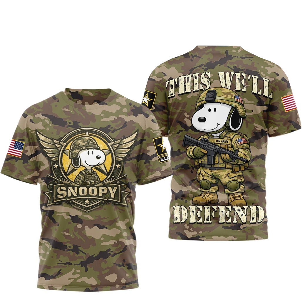 Snoopy This We’ll Defend 2026 Camo Shirt