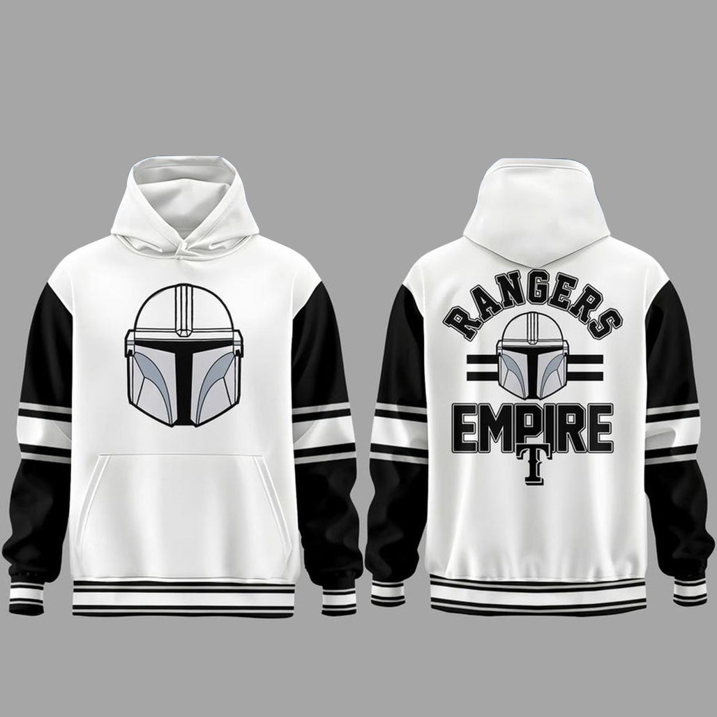 Texas Rangers 2026 Star Wars Night Classic Black And White Hoodie