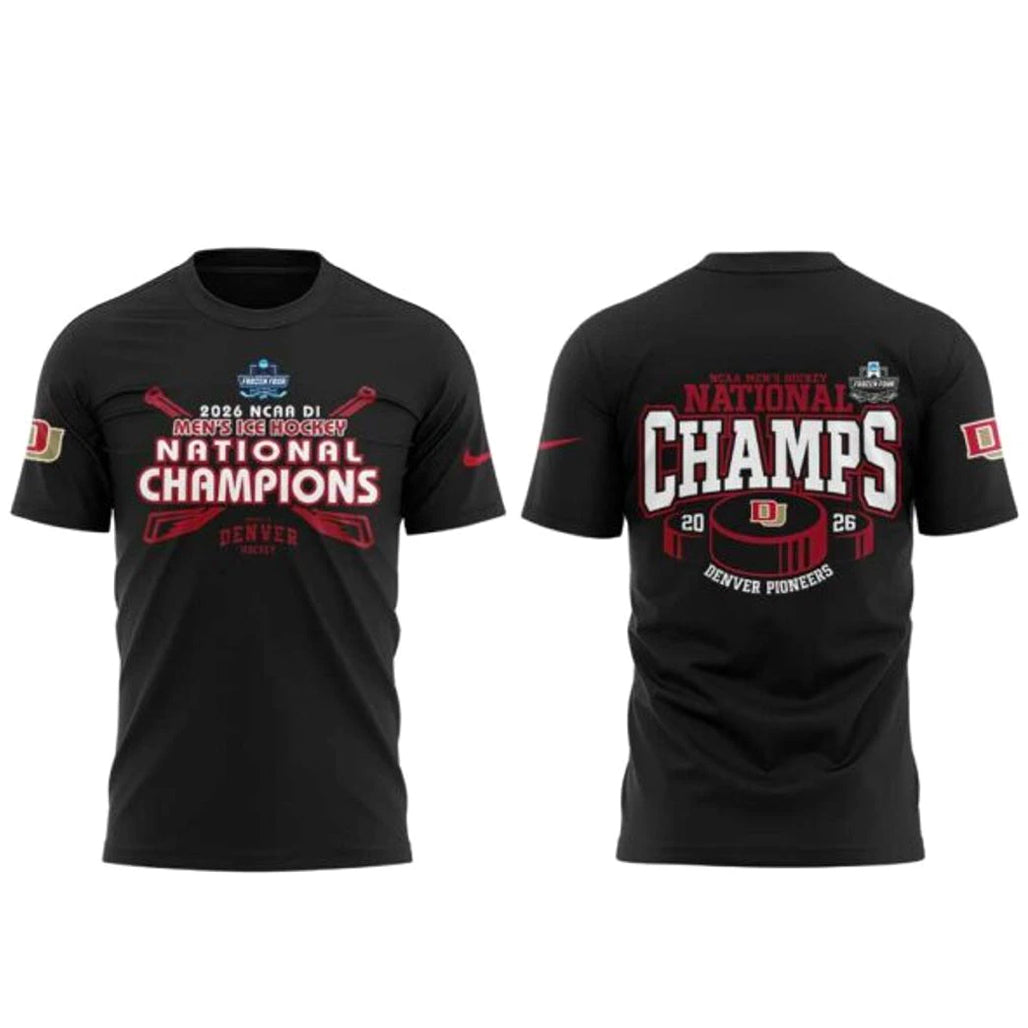 Denver Pioneers NCAA Frozen Four Men’s Ice Hockey National Champions 2026 Black Shirt