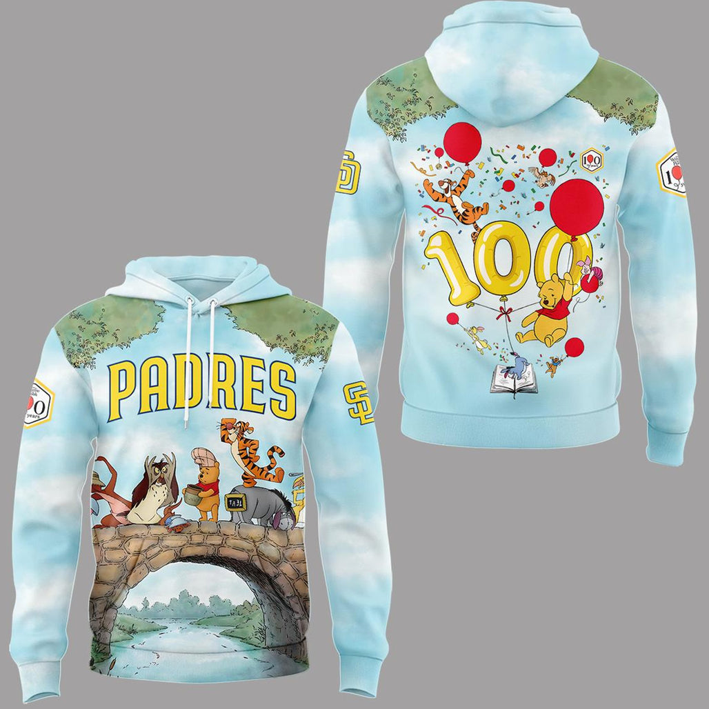 San Diego Padres Winnie Pooh 100th Anniversary 2026 Hoodie