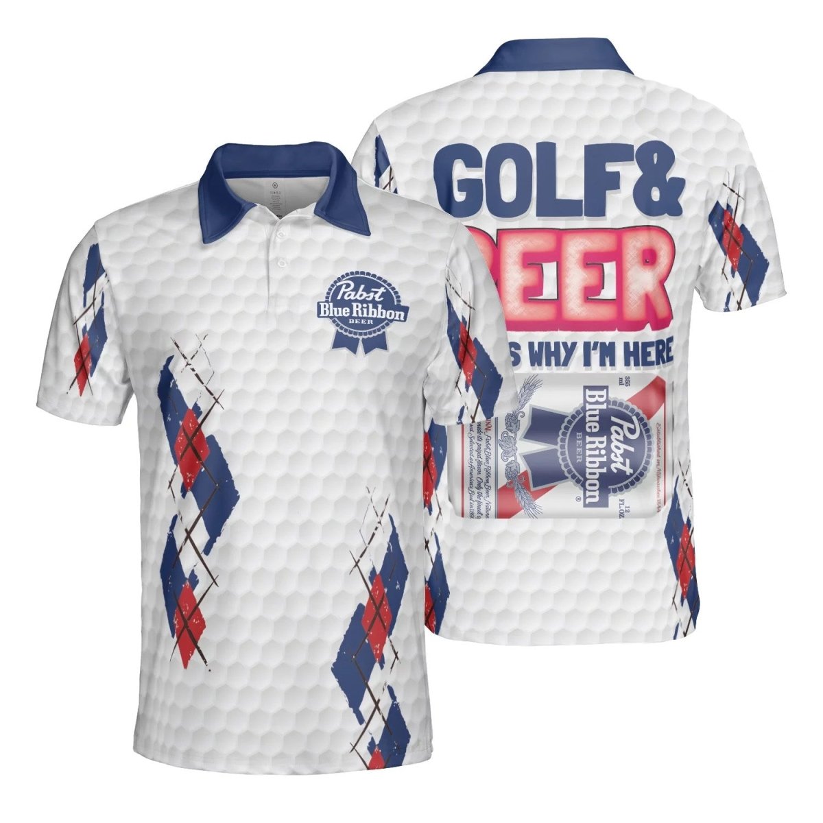 Pabst Blue Ribbon Beer &amp; Golf Polo Shirt