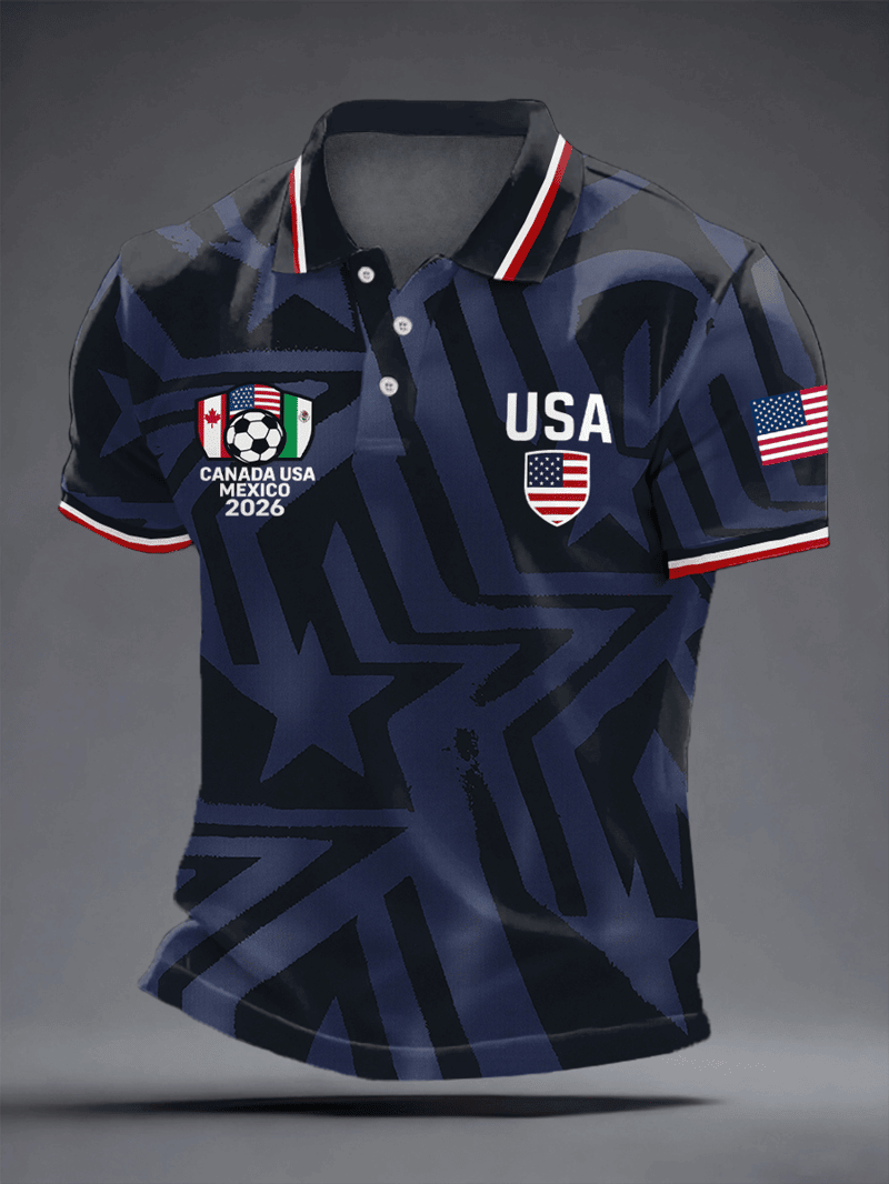 Men's USA Soccer 2026 World Cup Polo Shirt Gift for USA Soccer Team