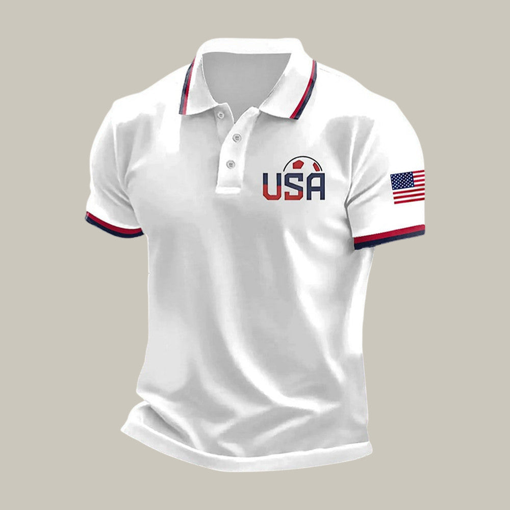 USA 2026 FIFA World Cup Polo Shirt American Flag Soccer Merch Dad Birthday Gift