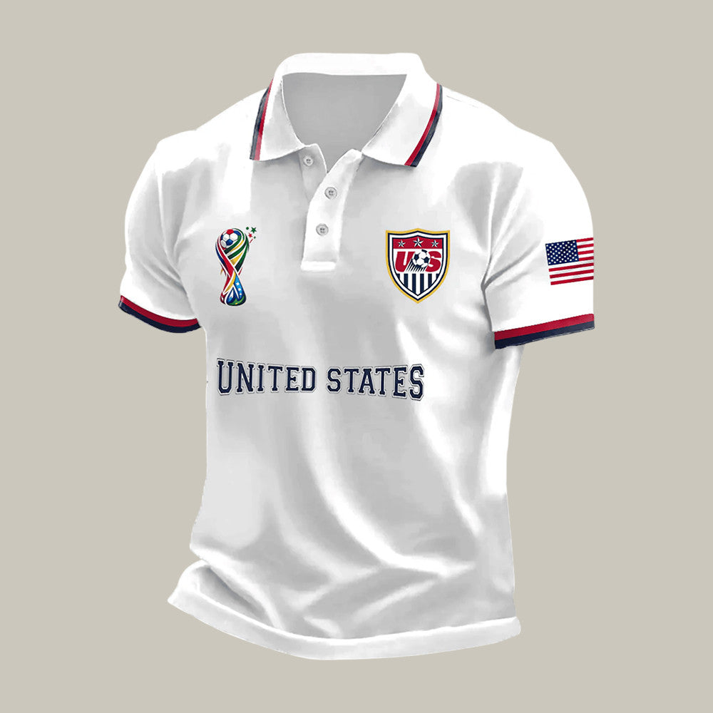 USA FIFA World Cup 2026 Polo Shirt American Flag Soccer Apparel Game Day Gear