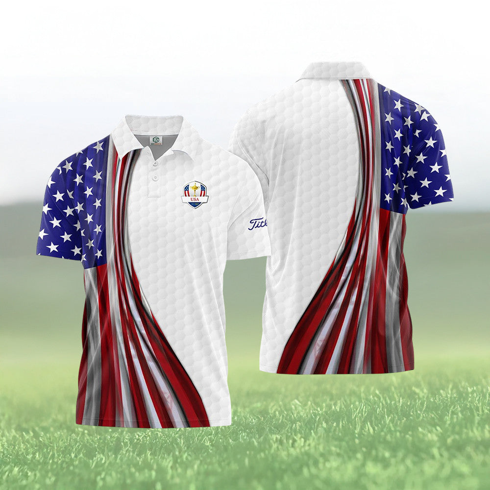Ryder Cup Golf Team Polo Shirt American Flag Titleist Ryder Cup Apparel Great Gift For Husband