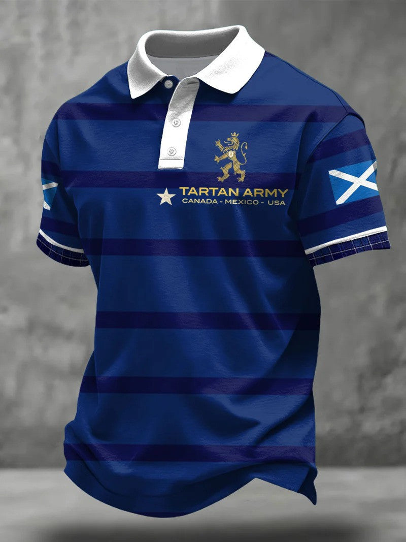 Tartan Army Canada Mexico USA Polo Shirt Scotland 2026 World Cup Fan Gear Gift For Soccer Fans