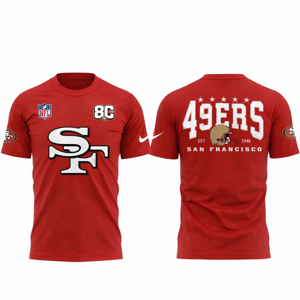 San Francisco 49ers Celebrate 80 Years Faithful 2026 Red Shirt
